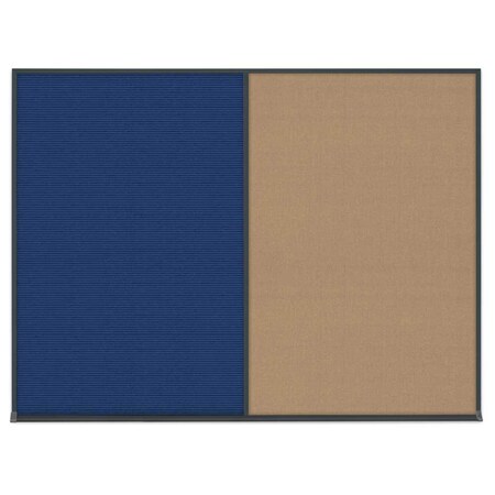 United Visual Products Triple Door Radius Plus Corkboard, 96" x UV8006PLUS-GOLD-FORBO